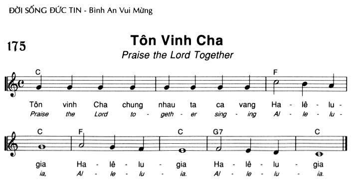 Sheet music: Tôn Vinh Cha