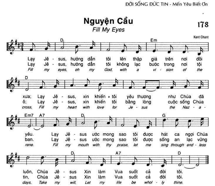 Sheet music: Nguyện Cầu