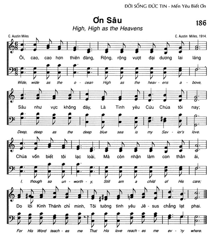 Sheet music: Ơn Sâu