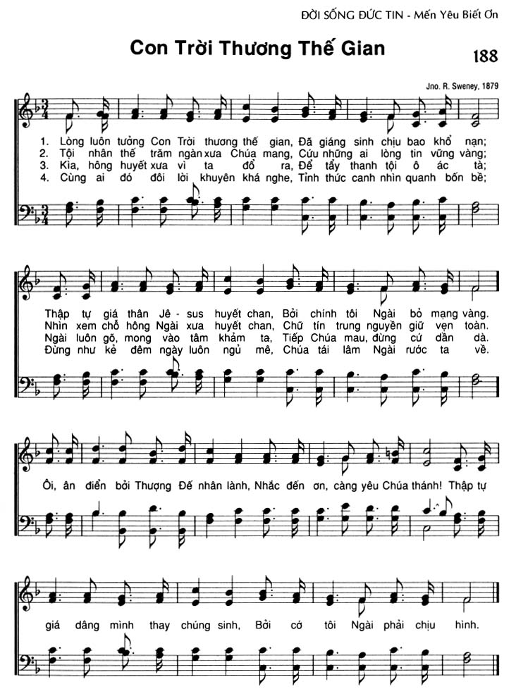Sheet music: Con Trời Thương Thế Gian