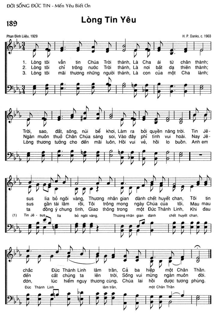 Sheet music: Lòng Tin Yêu