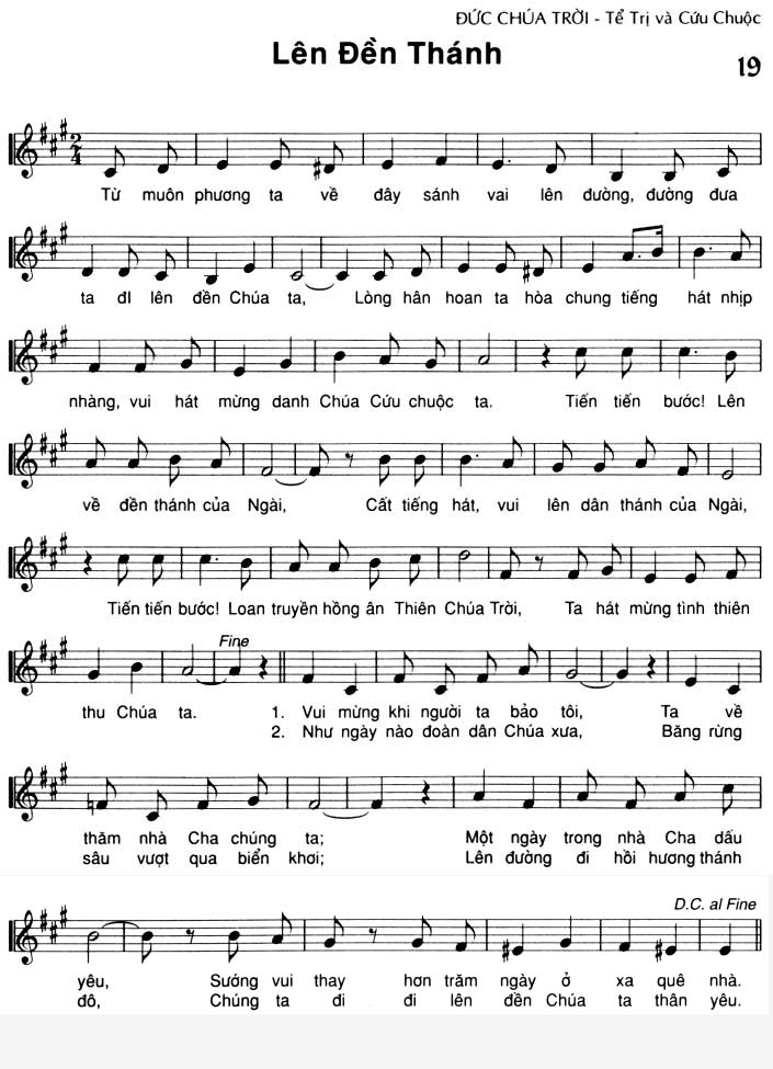 Sheet music: Lên Đền Thánh