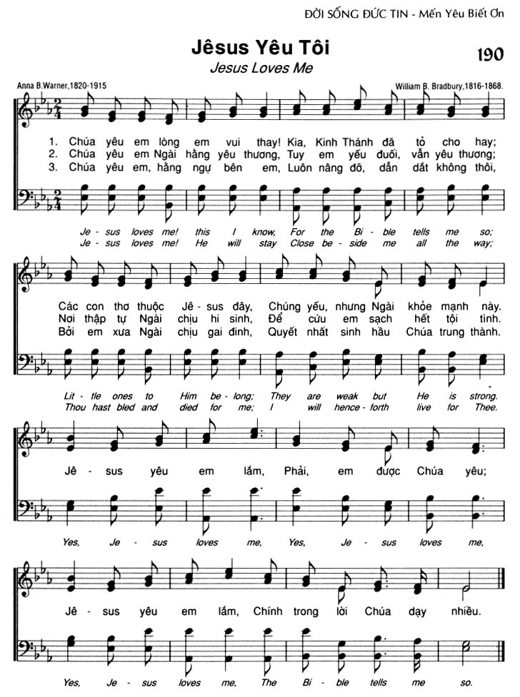 Sheet music: Jêsus Yêu Tôi