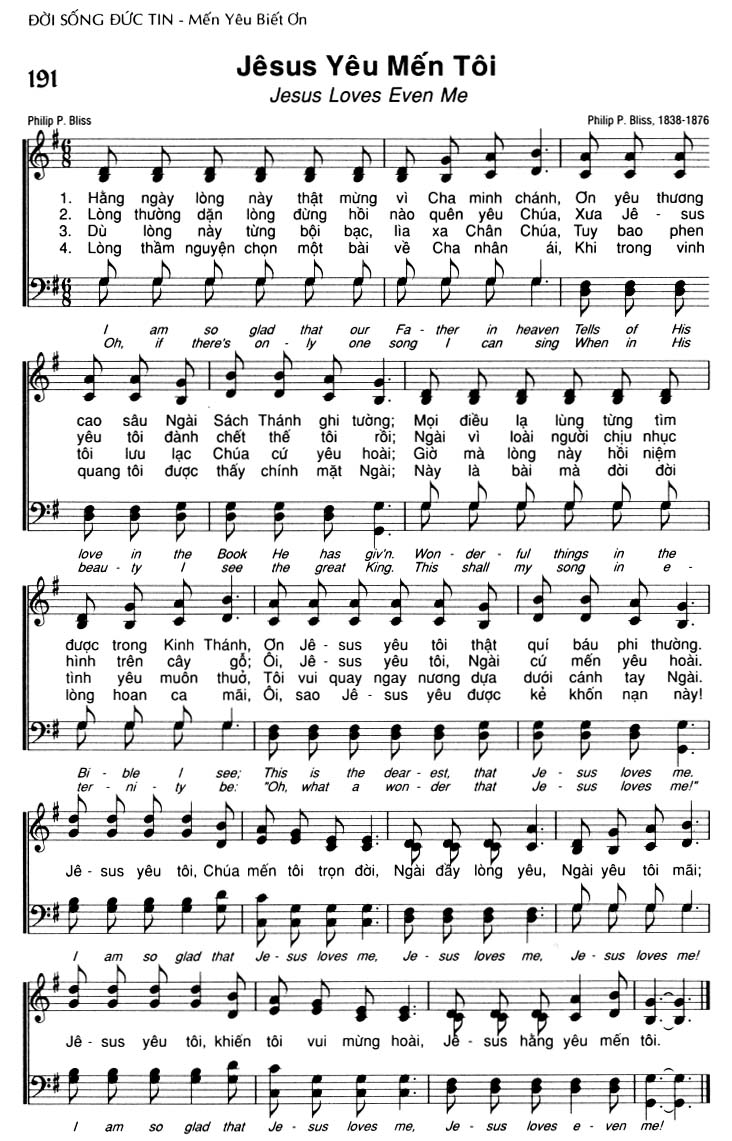 Sheet music: Jêsus Yêu Mến Tôi