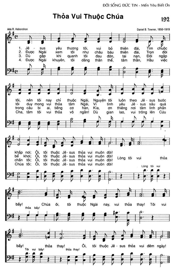 Sheet music: Thỏa Vui Thuộc Chúa