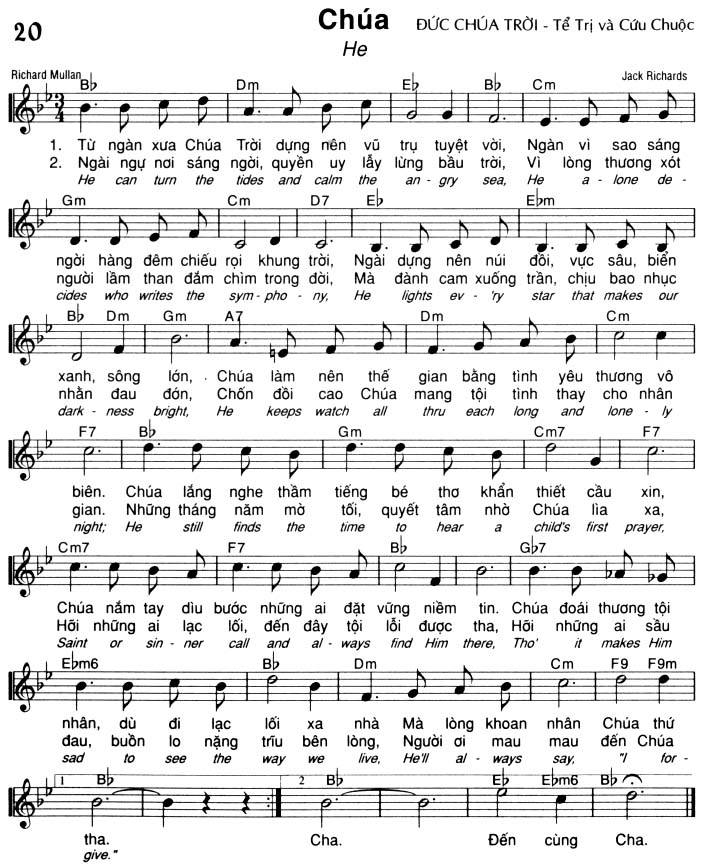 Sheet music: Chúa