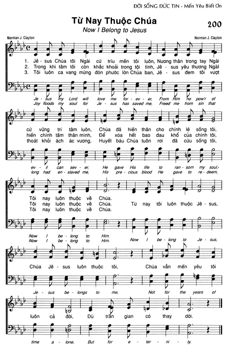 Sheet music: Từ Nay Thuộc Chúa