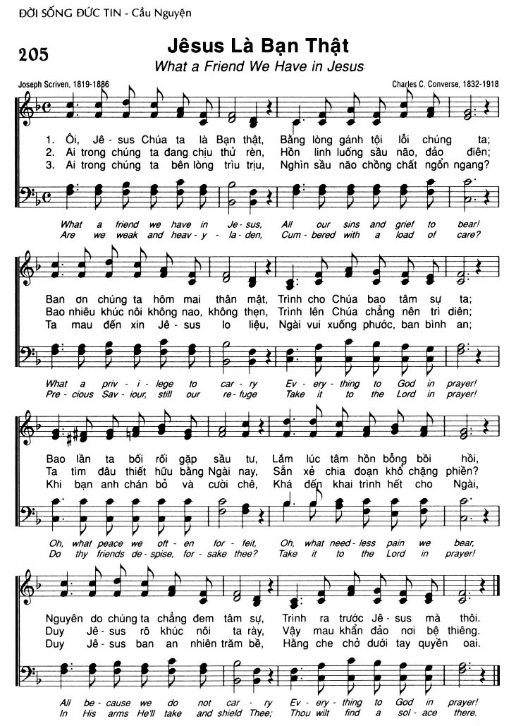 Sheet music: Jêsus Là Bạn Thật