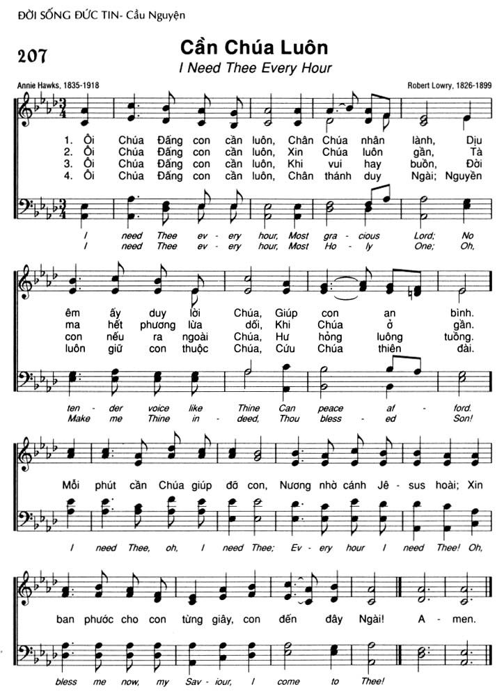 Sheet music: Cần Chúa Luôn