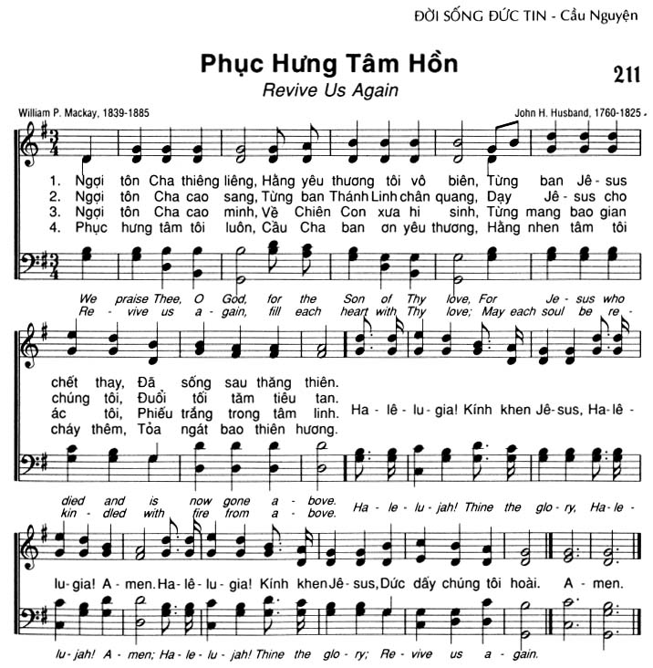 Sheet music: Phục Hưng Tâm Hồn