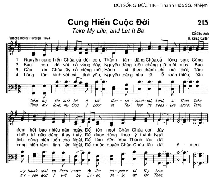 Sheet music: Cung Hiến Cuộc Đời