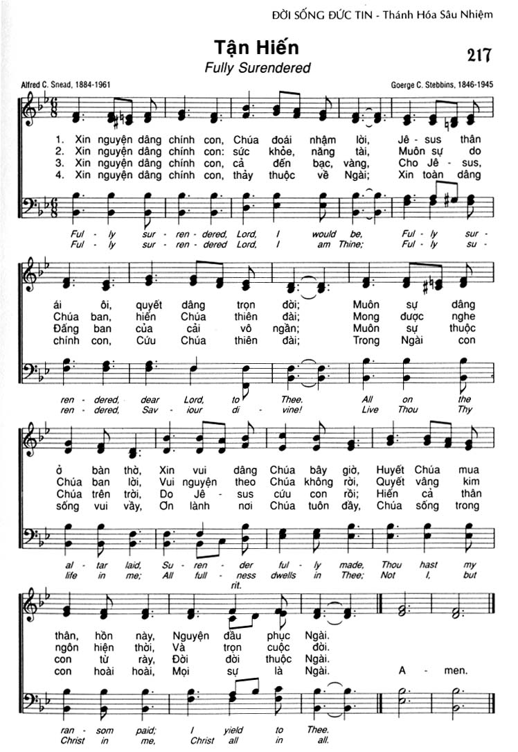 Sheet music: Tận Hiến