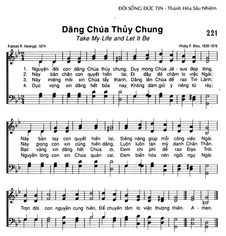 Sheet music: Dâng Chúa Thủy Chung