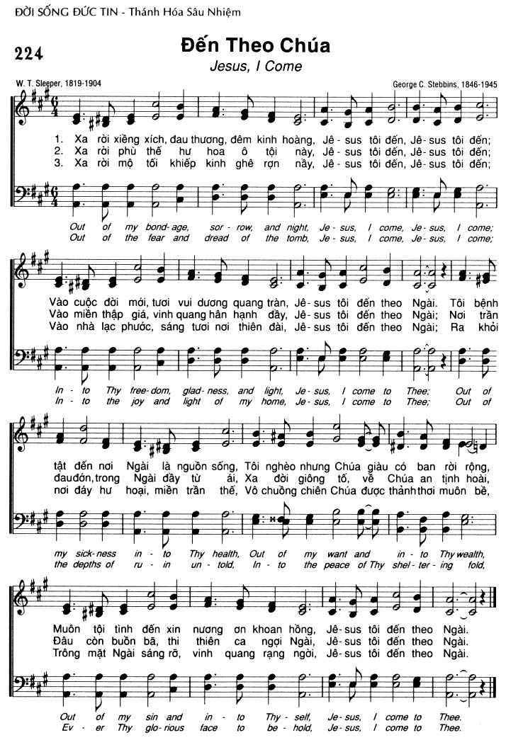 Sheet music: Đến Theo Chúa
