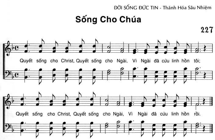 Sheet music: Sống Cho Chúa