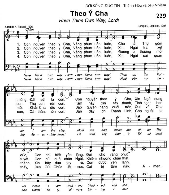 Sheet music: Theo Ý Cha