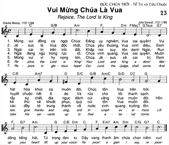 Sheet music: Vui Mừng Chúa Là Vua