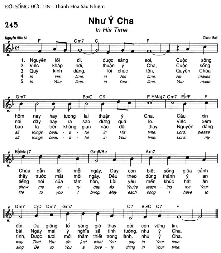 Sheet music: Như Ý Cha