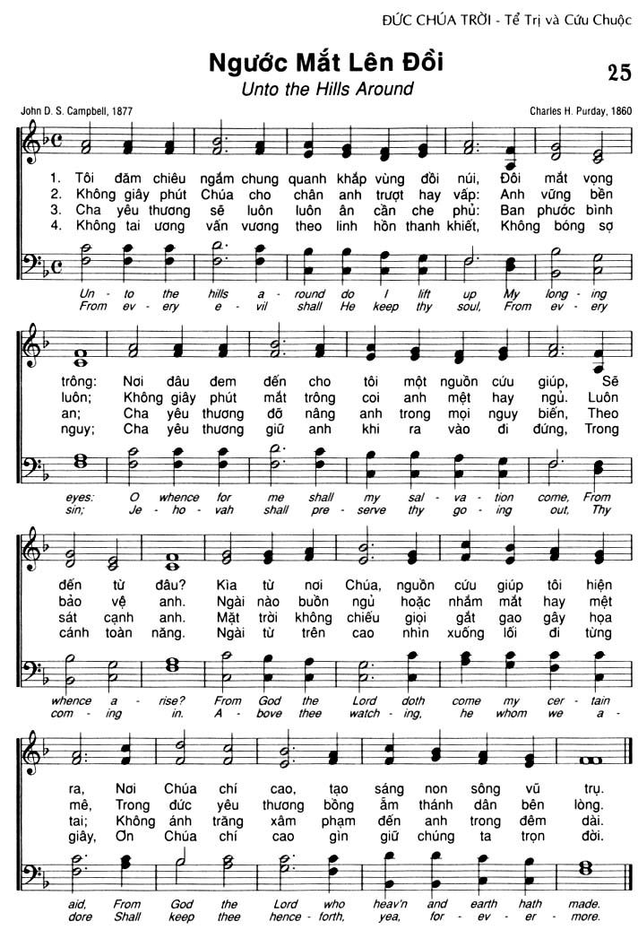 Sheet music: Ngước Mắt Lên Đồi