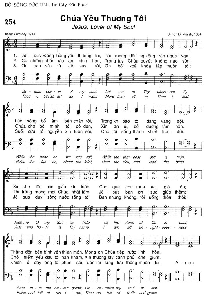 Sheet music: Chúa Yêu Thương Tôi