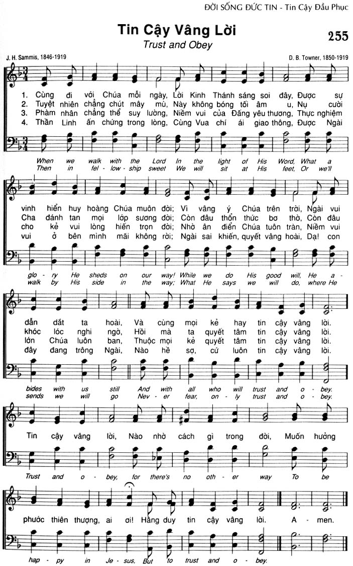 Sheet music: Tin Cậy Vâng Lời