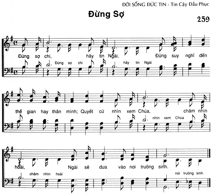 Sheet music: Đừng Sợ