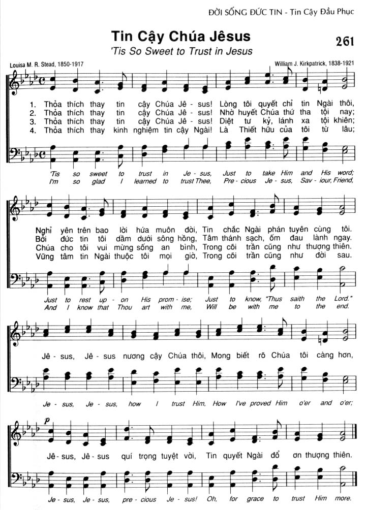 Sheet music: Tin Cậy Chúa Jêsus