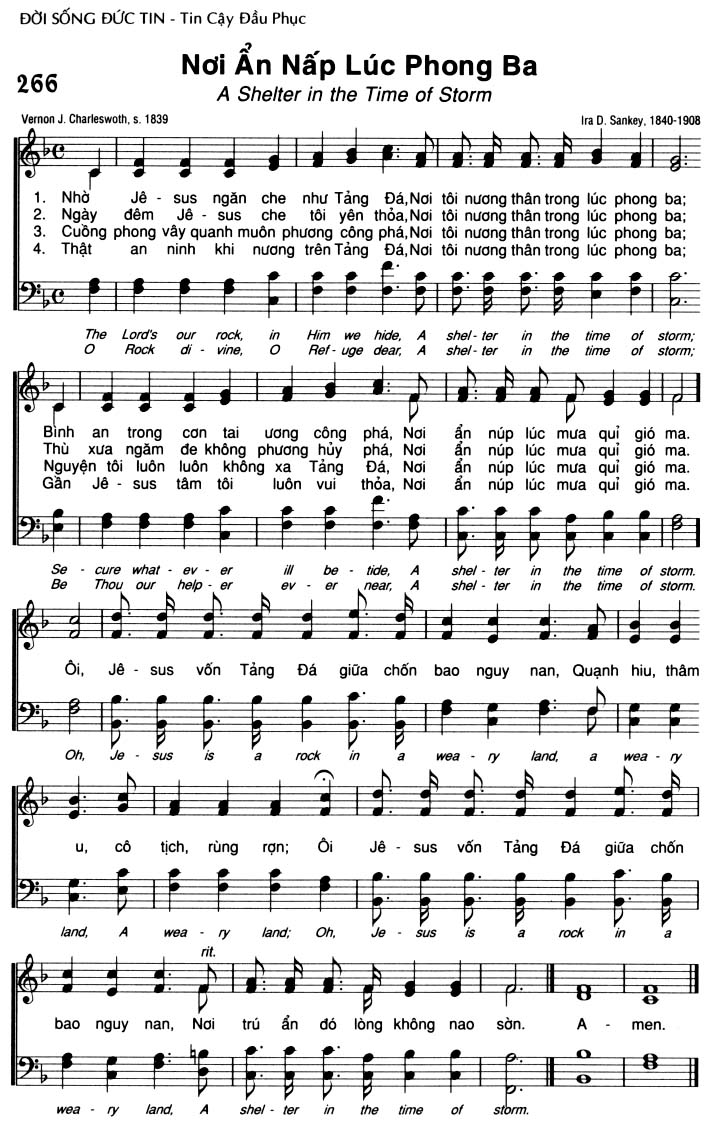 Sheet music: Nơi Ẩn Nấp Lúc Phong Ba