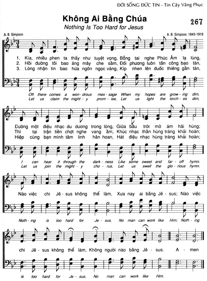 Sheet music: Không Ai Bằng Chúa