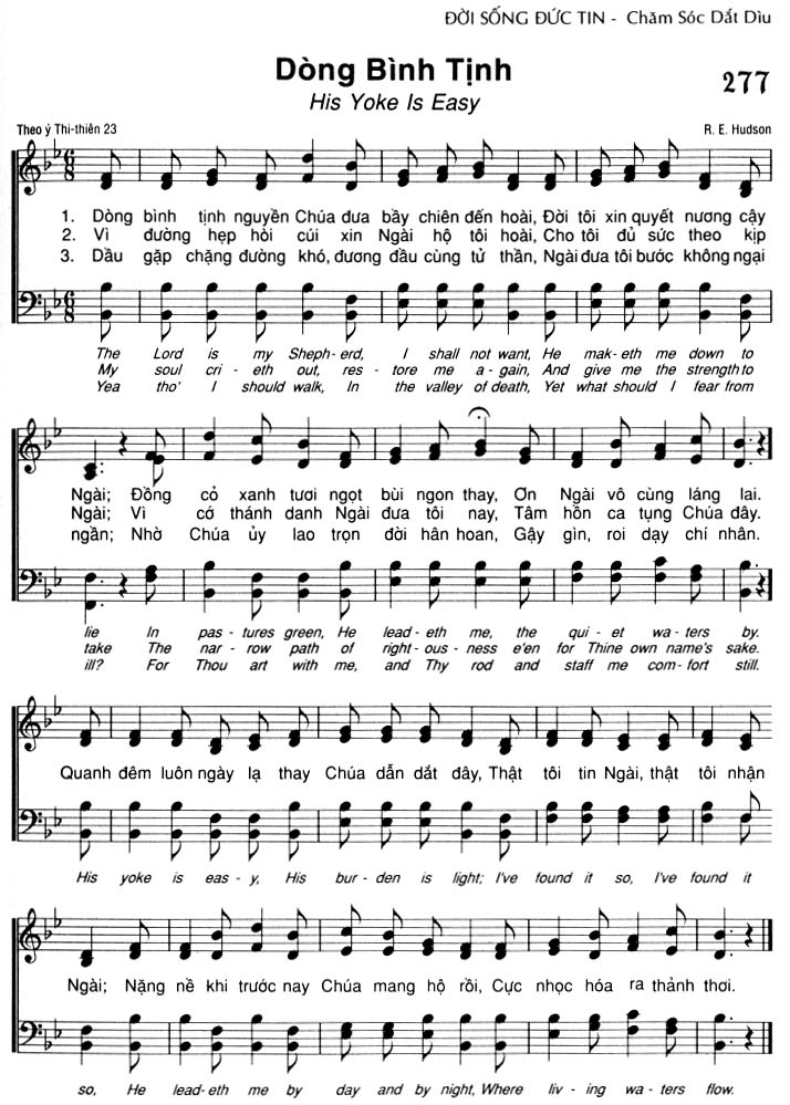 Sheet music: Dòng Bình Tịnh