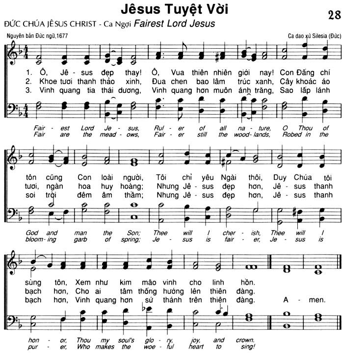 Sheet music: Jesus Tuyệt Vời