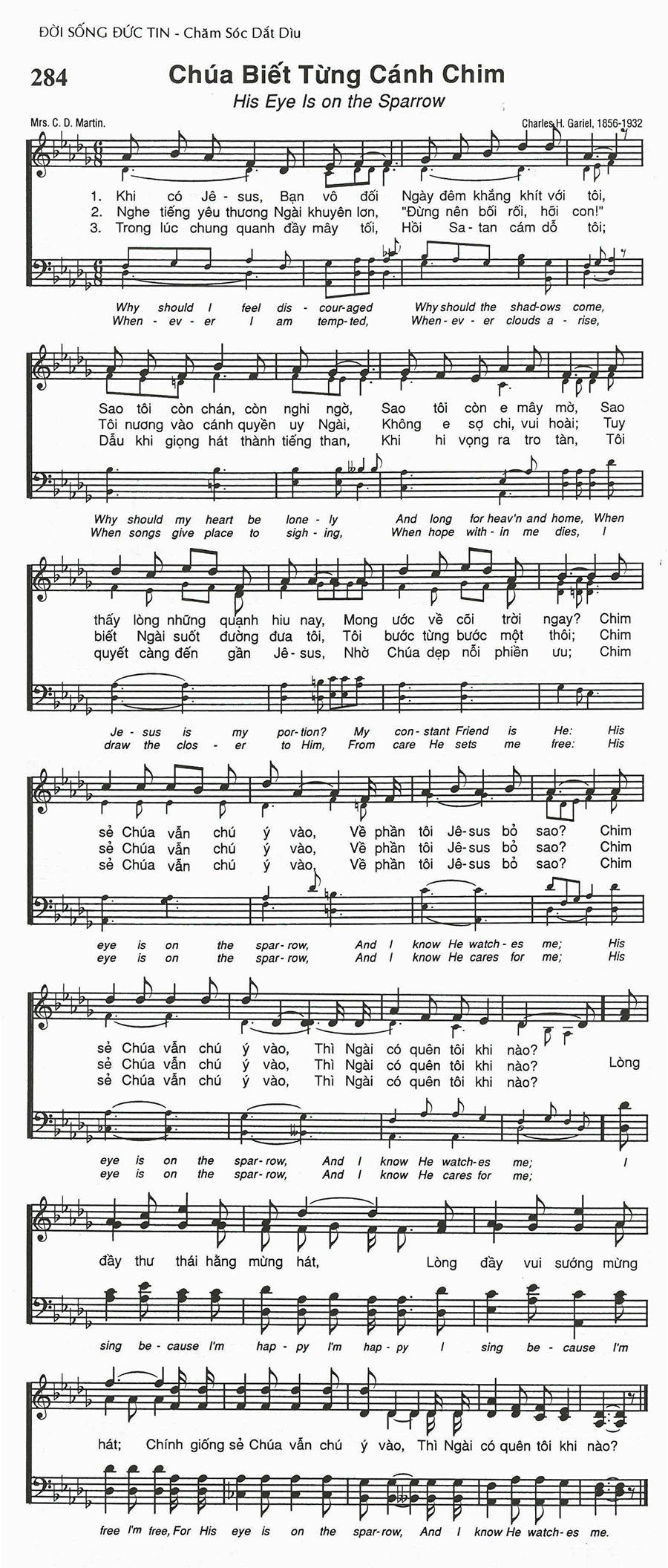 Sheet music: Chúa Biết Từng Cánh Chim