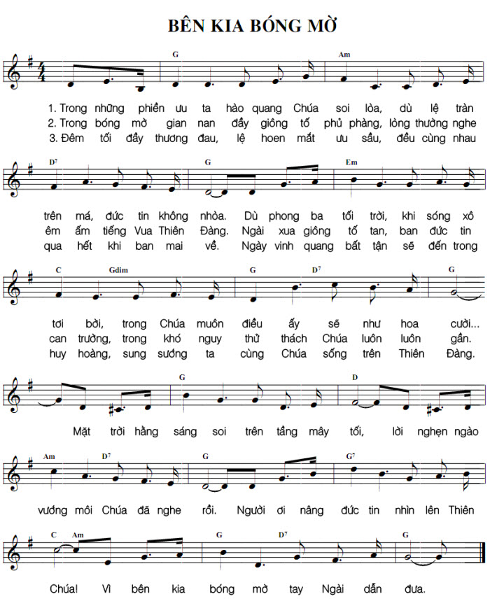 Sheet music: Bên Kia Bóng Mờ