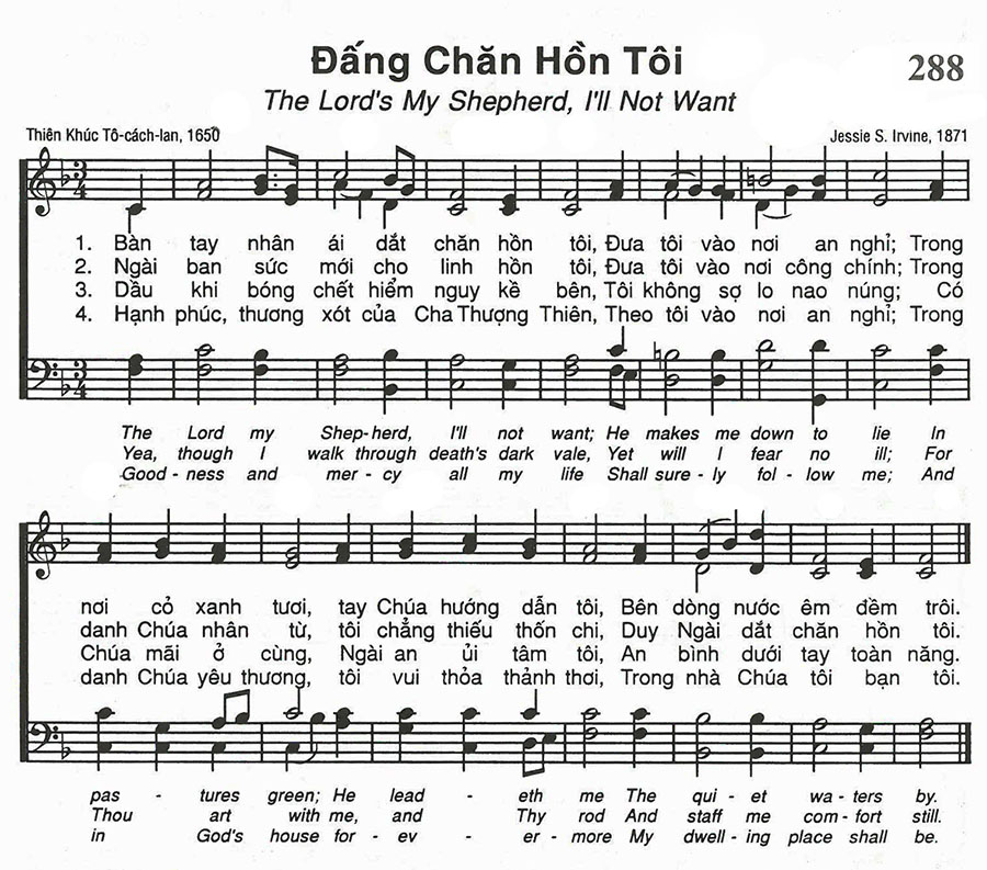 Sheet music: Đấng Chăn Hồn Tôi
