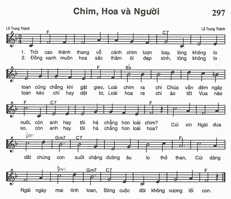 Sheet music: Chim, Hoa Và Người