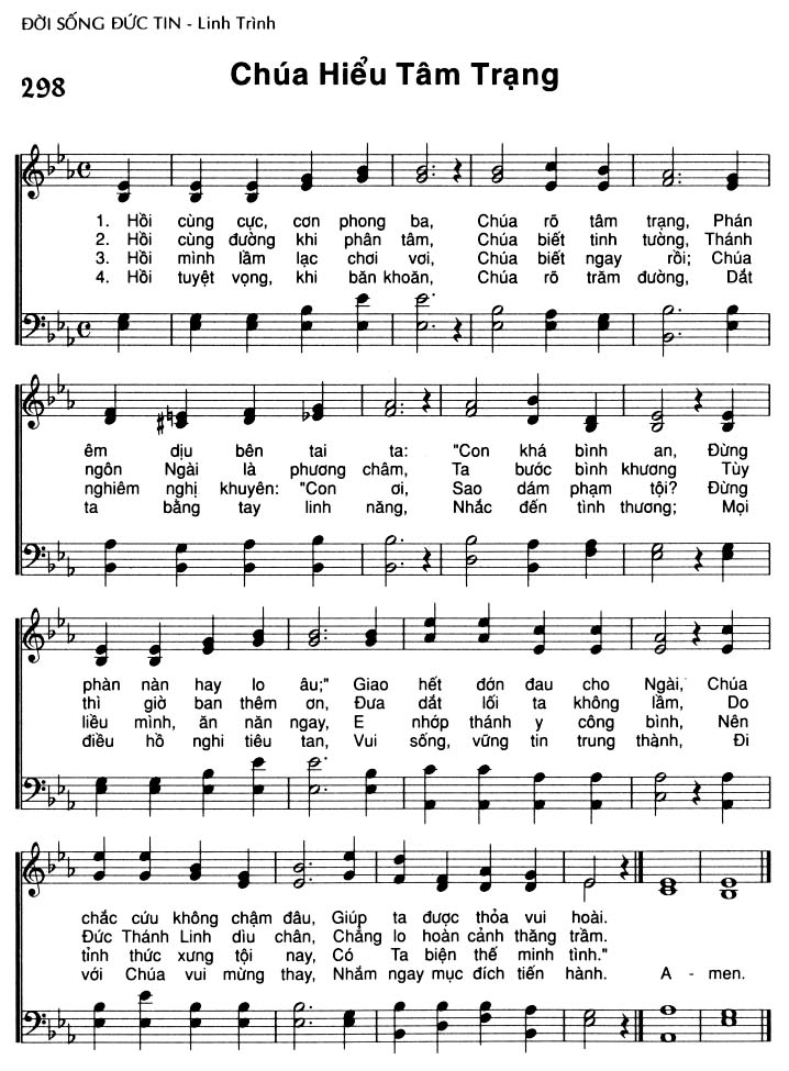Sheet music: Chúa Hiểu Tâm Trạng