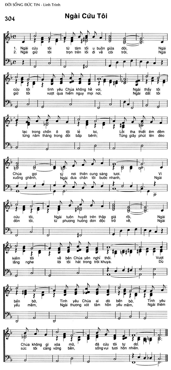 Sheet music: Ngài Cứu Tôi