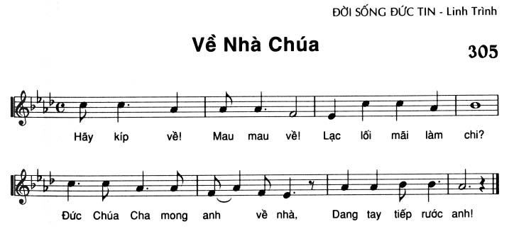 Sheet music: Về Nhà Chúa