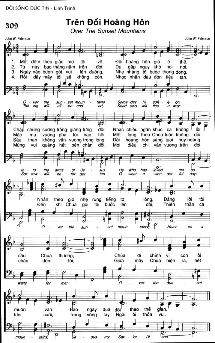 Sheet music: Trên Đồi Hoàng Hôn