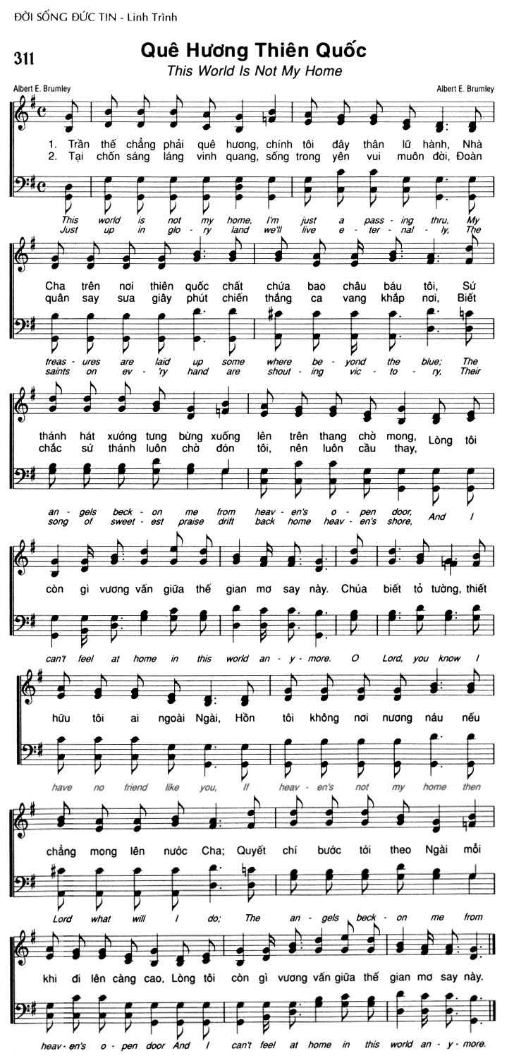 Sheet music: Quê Hương Thiên Quốc