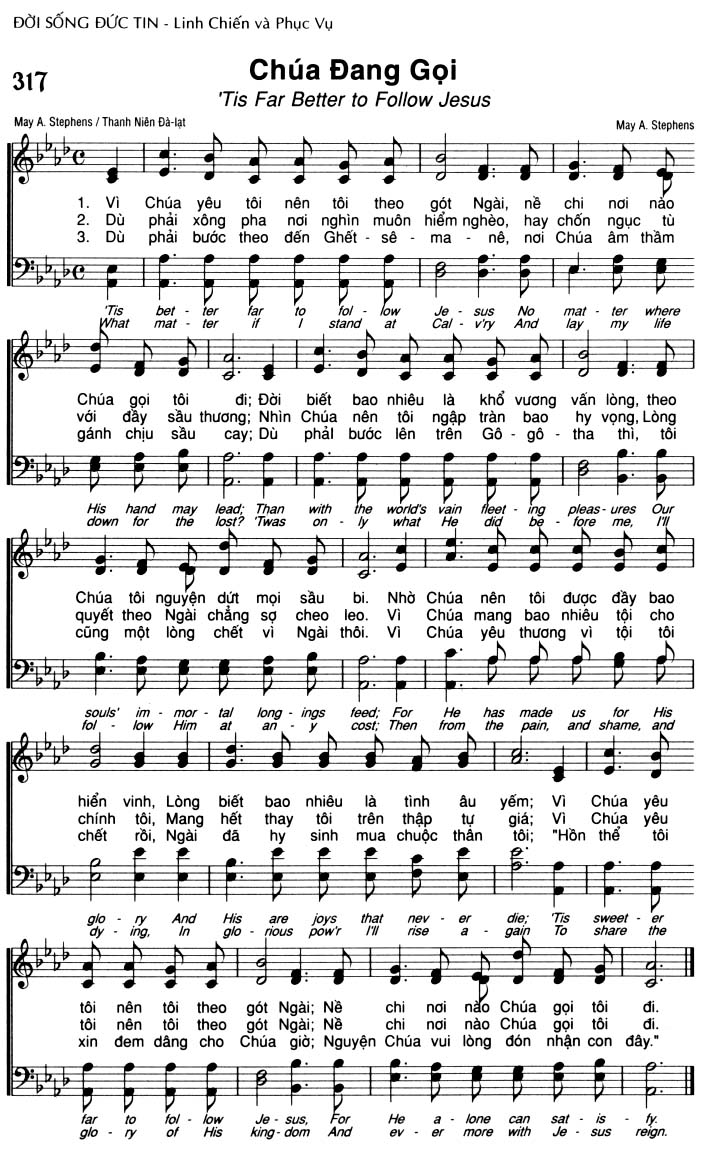 Sheet music: Chúa Đang Gọi