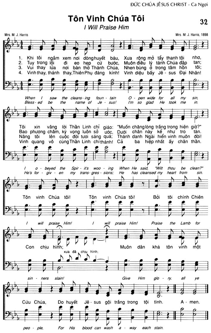 Sheet music: Tôn Vinh Chúa Tôi
