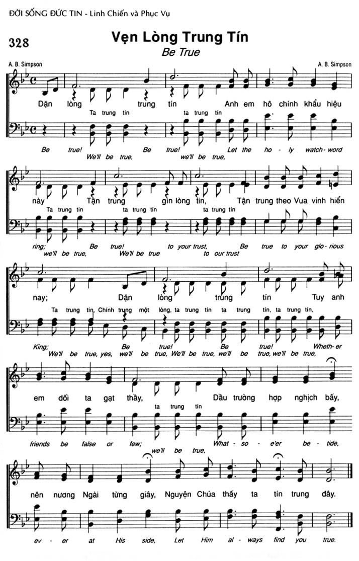 Sheet music: Vẹn Lòng Trung Tín