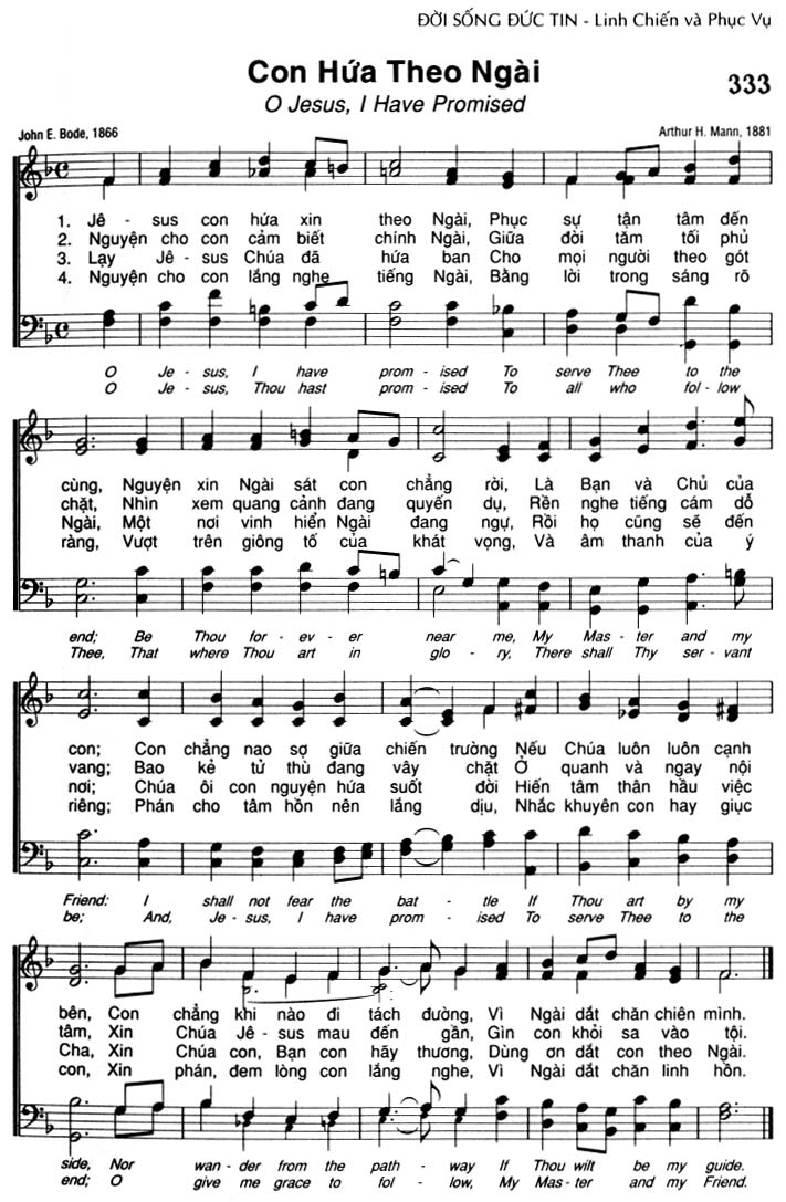 Sheet music: Con Hứa Theo Ngài