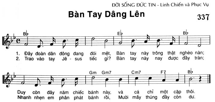 Sheet music: Bàn Tay Dâng Lên