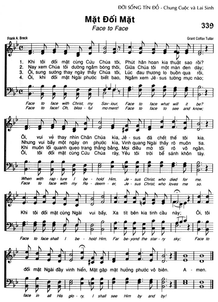 Sheet music: Mặt Đối Mặt