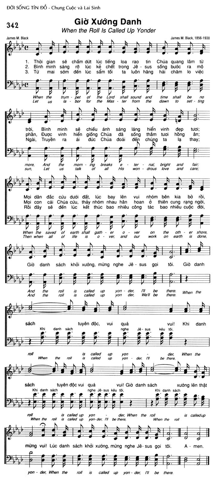 Sheet music: Giờ Xướng Danh