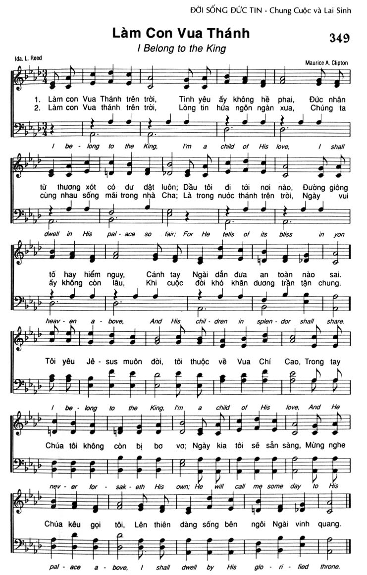 Sheet music: Làm Con Vua Thánh