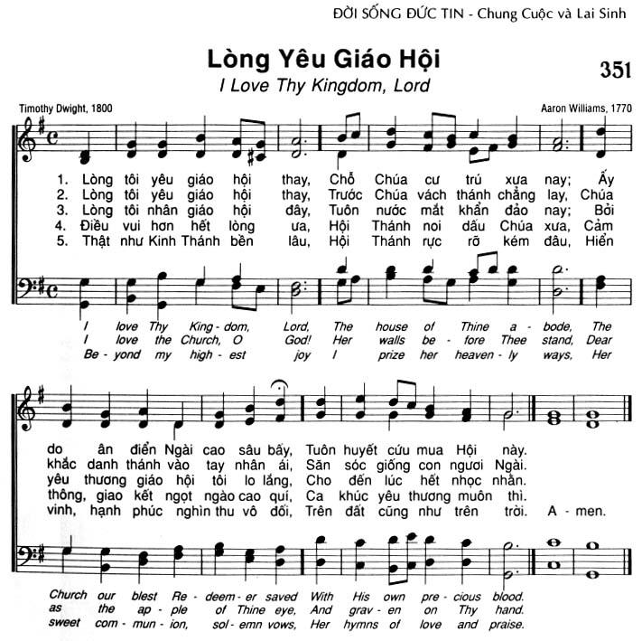 Sheet music: Lòng Yêu Giáo Hội
