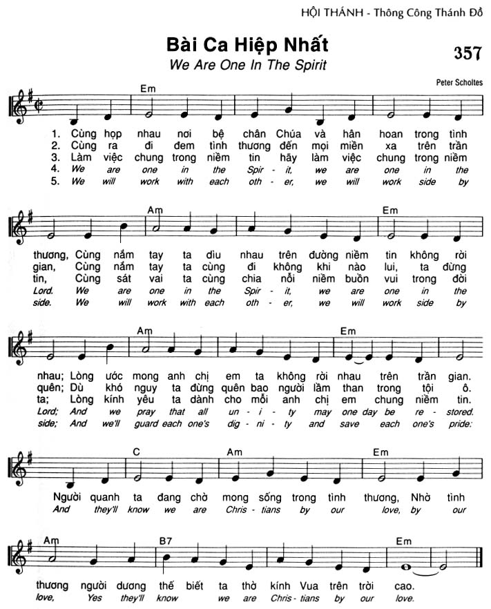 Sheet music: Bài Ca Hiệp Nhất